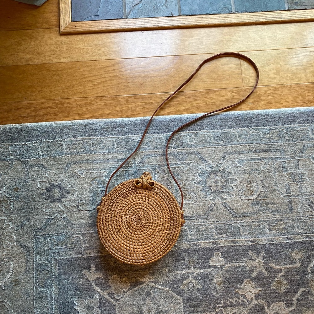 Woven Round Crossbody Purse